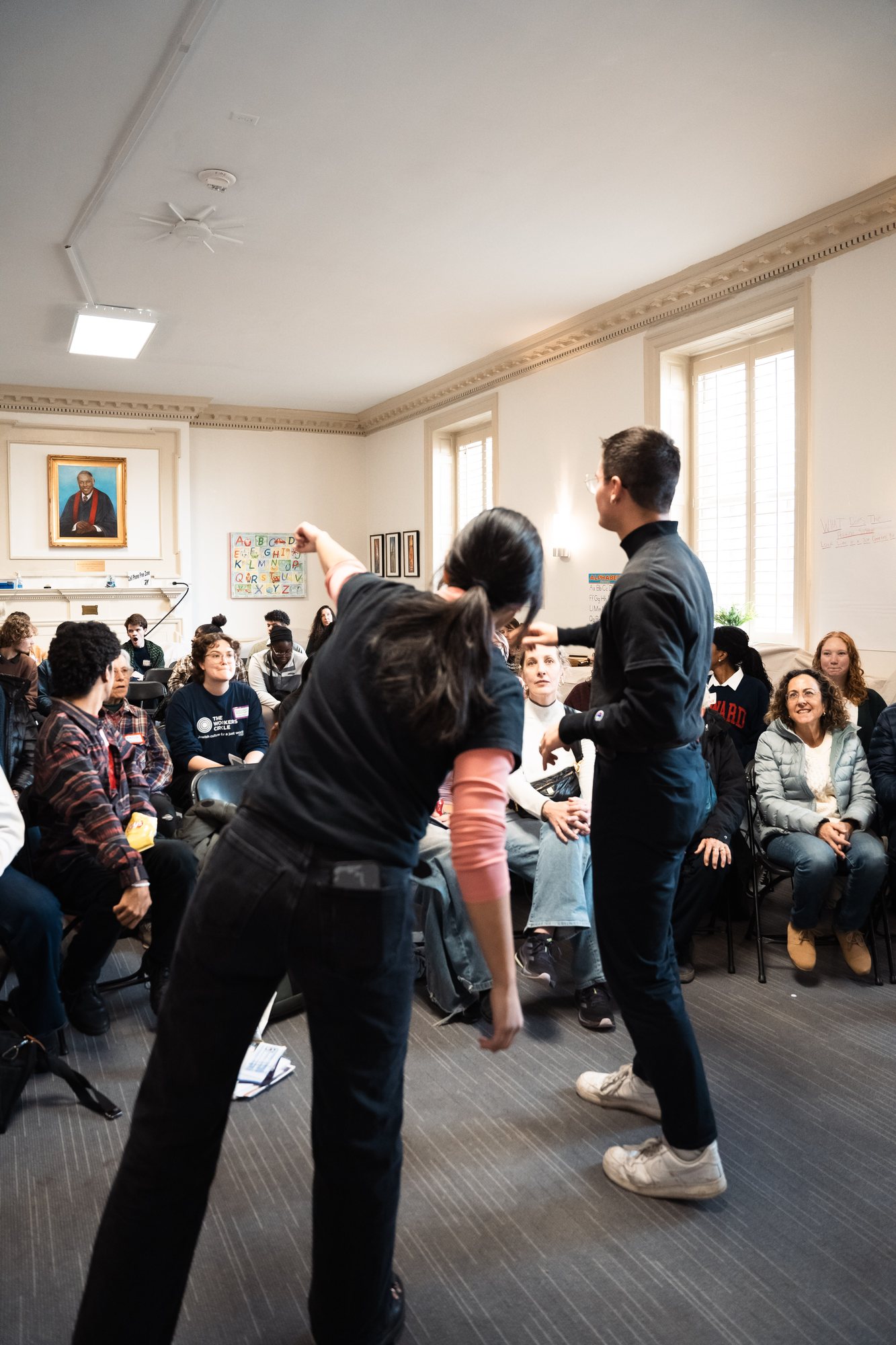 Young organizers participating in an interactive training
